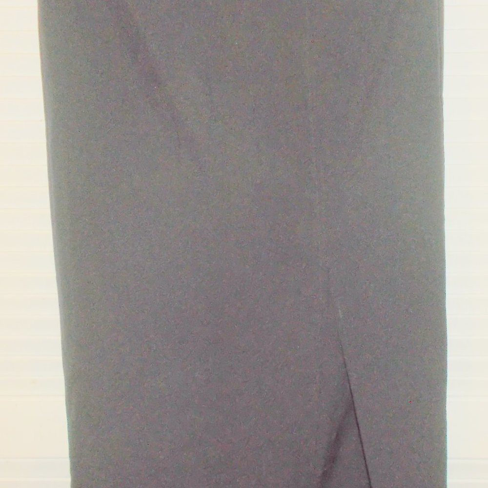 Vintage 1990s Vintage Blue Black Pencil Skirt 9/10 Sleek Flat Front